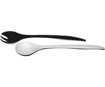 Duo Mini Salatbesteck schwarz/weiss 22 cm