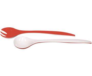 Duo Mini Salatbesteck rot/weiss 22 cm