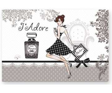 J\'adore Tablett m. Griffen 49x34 cm