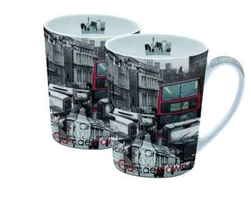 London 2er Set Porzellanbecher 300 ml