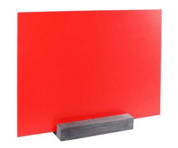 PVC Tafel ROT mit Holzsteller 21x30cm