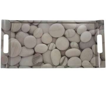 White Stones Tablett m. Griffen 40x27 cm