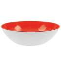 Duo Salatschale flach weiss/rot 24 cm