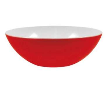 Duo Salatschale flach rot/weiss 32 cm