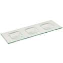 Platte 3 Abteile eckig, 34x13 cm, transparent