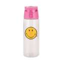 Smiley Flasche transparent m. Deckel fuchsia, 75 cl