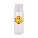 Smiley Flasche transparent m. Deckel weiss, 75 cl