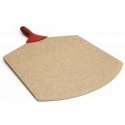 Pizzabrett natur mit Griff rot 53x35.5 cm