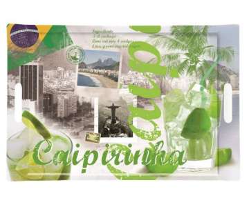 Caipirinha Tablett m. Griffen 40x27 cm