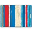 Stripes on Wood blau Tablett m. Griffen 45x31 cm