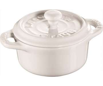 Keramik Mini Cocotte rund, weiss 0.2l / 10 cm