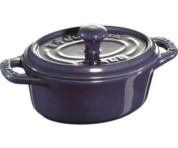 Keramik Mini Cocotte oval, dunkelblau 0.2l / 11 cm