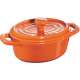 Keramik Mini Cocotte oval, orange 0.2l / 11 cm