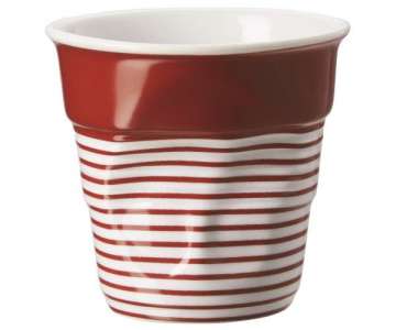 Cappuccino Knitterbecher 18 cl, rot/weiss breit gestreift