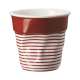 Cappuccino Knitterbecher 18 cl, rot/weiss breit gestreift