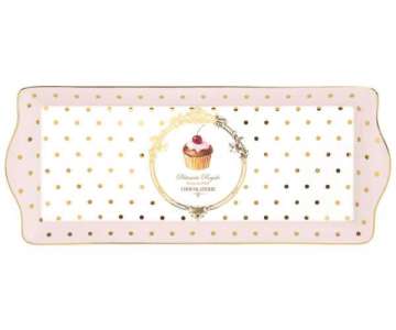 Dots&Cupcakes Porzellan Serviertablett 35x15 cm