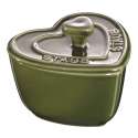 Keramik Mini Cocotte Herz 2er Set basil, 8cm