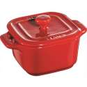 Keramik Mini Cocotte quadr. 2er Set kirschrot, 8cm