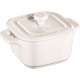 Keramik Mini Cocotte quadr. 2er Set weiss, 8cm