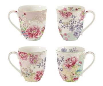 Chinoiserie 4er Set Porzellanbecher 300ml in GK