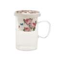 Romantic Roses Teeglas m. Siebeinsatz u. Deckel 325 ml