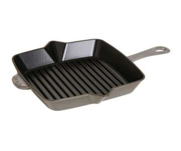 American Grillpfanne m. Stiel graphit grau, 26x26cm