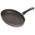 Grillpfanne oval 35x24cm Induktion mit Rautenmuster