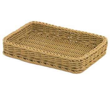 Tablett eckig, beige, 40x20x5 cm