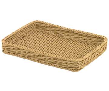 Tablett eckig, beige, 40x30x5 cm