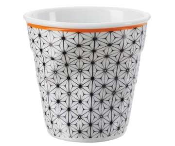 Espresso Knitterbecher 8 cl, weiss Blumen