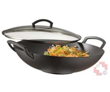 Spring Wok Gusseisen mit Glasdeckel