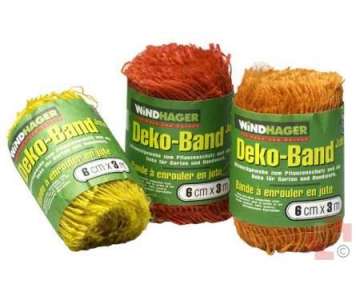 Windhager Deko-Band Jute rot 6x300cm