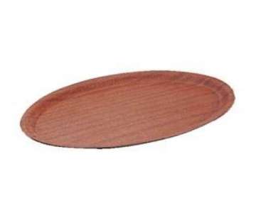 Selform Tablett oval, 26,5x20cm,rutschfest., Holz-Dekor