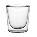 Glasminiatur 0,21L, D:8,8cm,H:7,5cm, doppelwandig