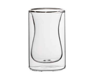 Glasminiatur 0,1L, D:5,5cm, H:8,5cm, doppelwandig