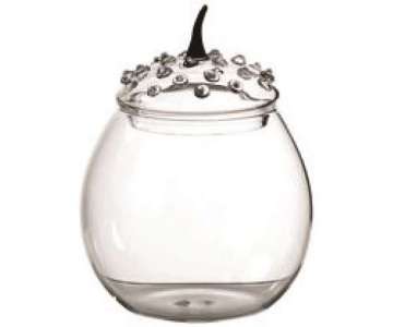 Glasdose AMUSE m. Deckel 0,22L, D:8cm, H:10cm