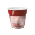 Espresso Knitterbecher 8 cl, rot/weiss breit gestreift