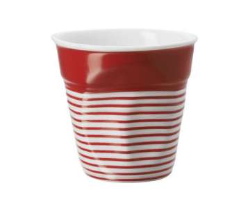 Espresso Knitterbecher 8 cl, rot/weiss breit gestreift