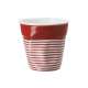 Espresso Knitterbecher 8 cl, rot/weiss breit gestreift