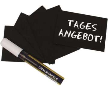 Schreibtafel, schwarz DIN A7, 20-er Set incl. Stift