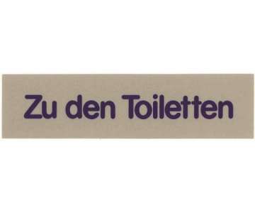 Wortschild ZU DEN TOILETTEN