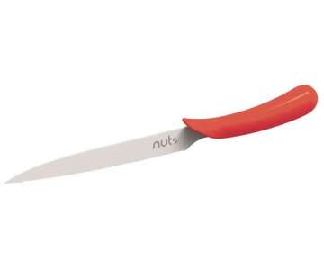 Universalmesser m. Wellenschliff keramik weiss/rot 21 cm