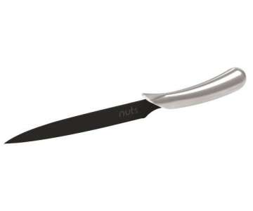 Universalmesser m. Wellenschliff keramik schwarz/chrom 21 cm