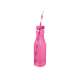 Soda Flasche m. Trinkhalm 70 cl, fuchsia/weiss