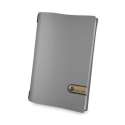 Menkarte MM A4 Fashion grau mit Lederschild menu