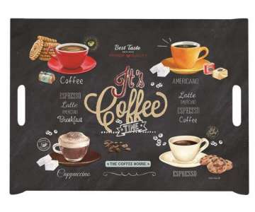 It\'s coffee time Tablett m. Griffen 52x37 cm