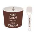 Keep Calm Porzellan Eisbecher, braun,  8.5 cm