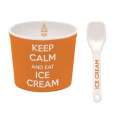 Keep Calm Porzellan Eisbecher, orange,  8.5 cm