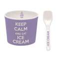 Keep Calm Porzellan Eisbecher, violett,  8.5 cm