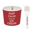 Keep Calm Porzellan Eisbecher, rot,  8.5 cm